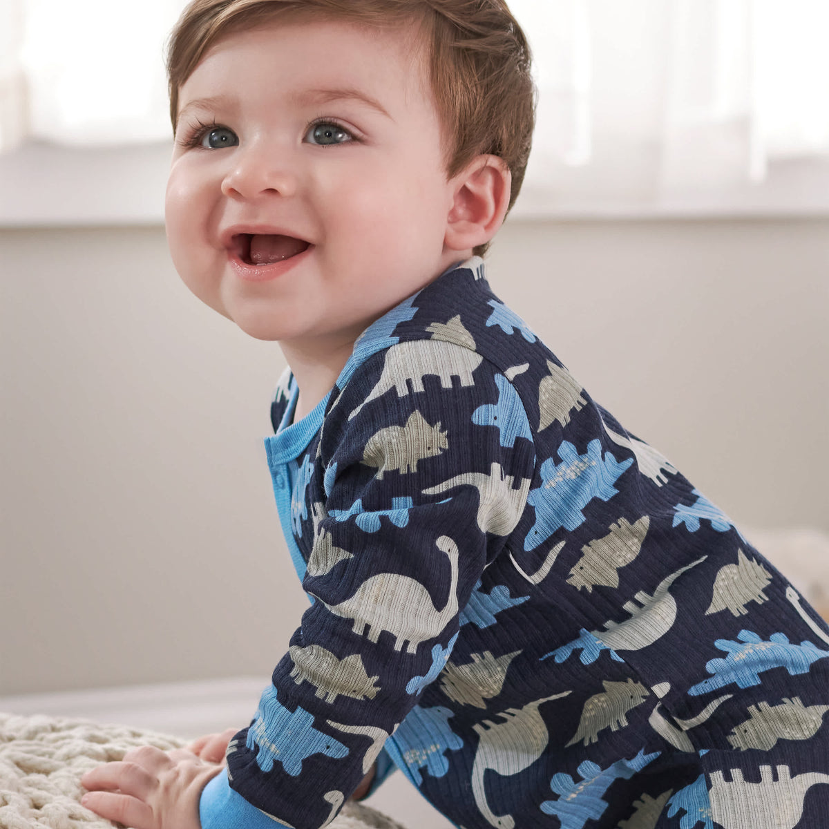 2-Piece Baby Boys Dinosaurs Coverall & Hat Set, view 6