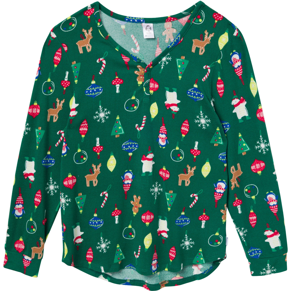 2-Piece Women's Ornaments Holiday Family Pajamas, view 2