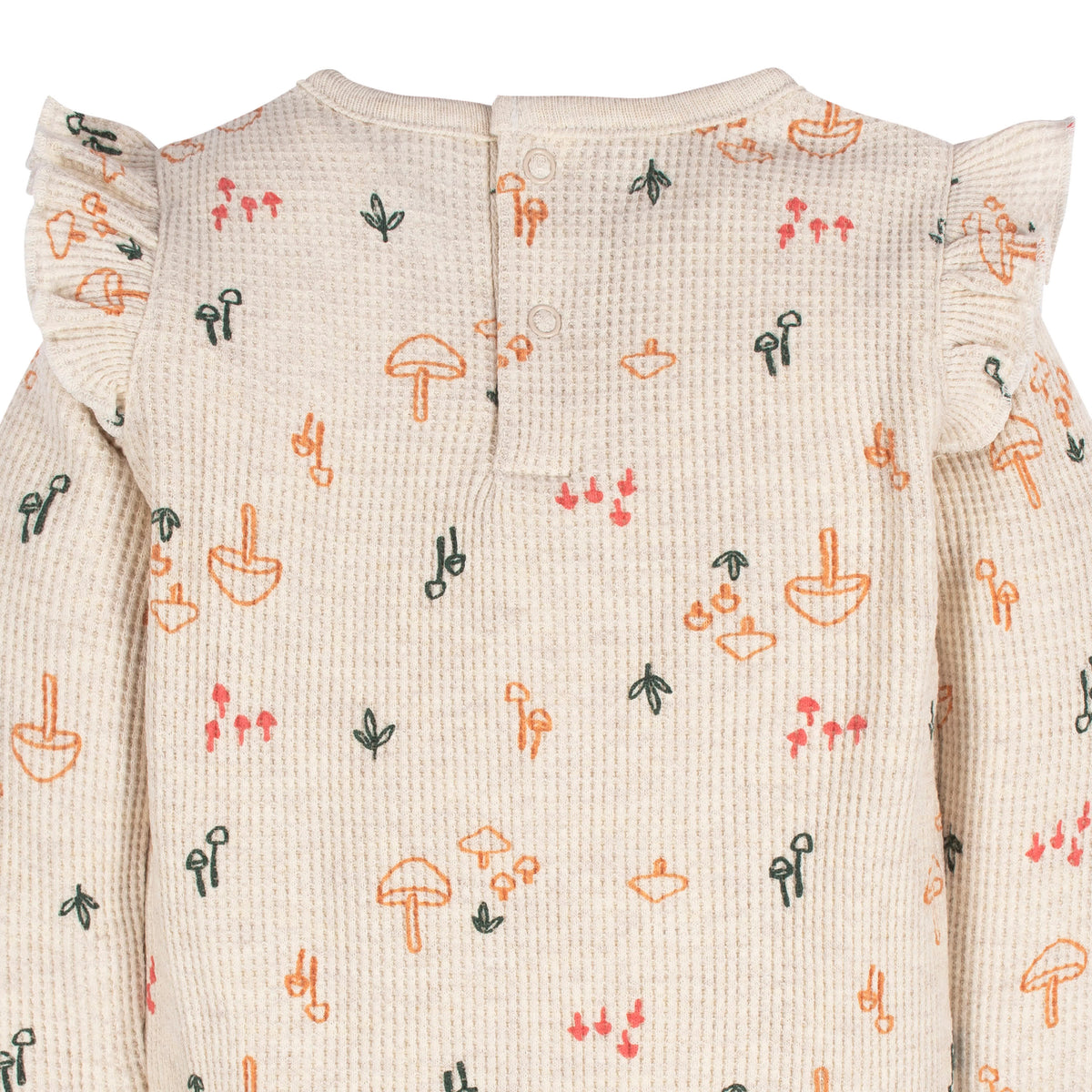2-Pack Baby Girls Mushrooms Long Sleeve Onesies Bodysuits, view 3