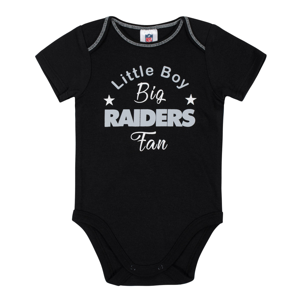 Baby Boys 3-Piece Oakland Raiders Bodysuit, Gown, and Cap Set, view 2