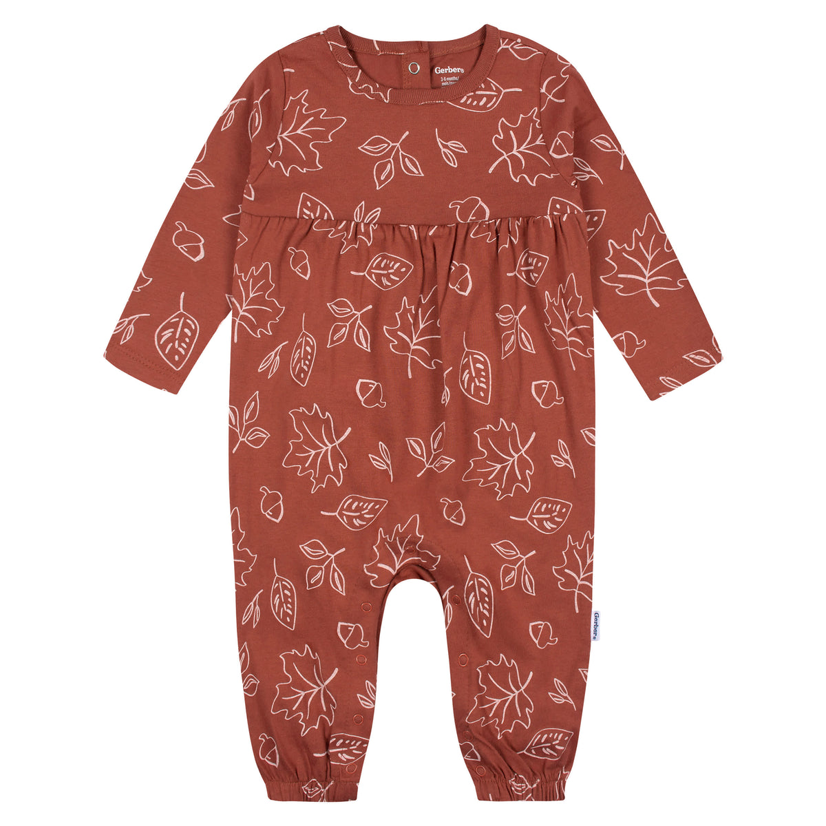 2-Pack Baby Girls Pink Leaves Rompers, view 4