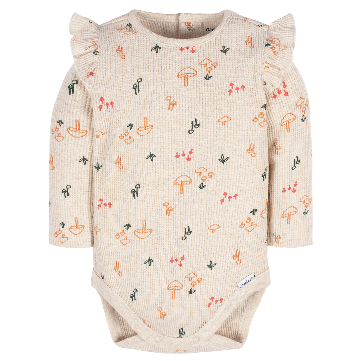 2-Pack Baby Girls Mushrooms Long Sleeve Onesies Bodysuits, view 2