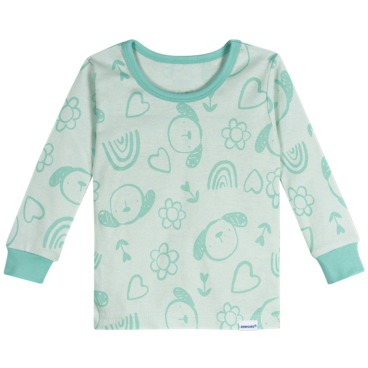 4-Piece Baby Girls Flowers Pajamas Sets, view 2