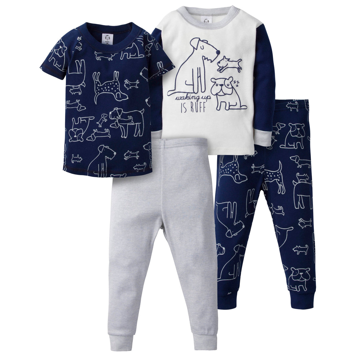 4-Piece Toddler Boys Waking Up Is Ruff Cotton PJ's