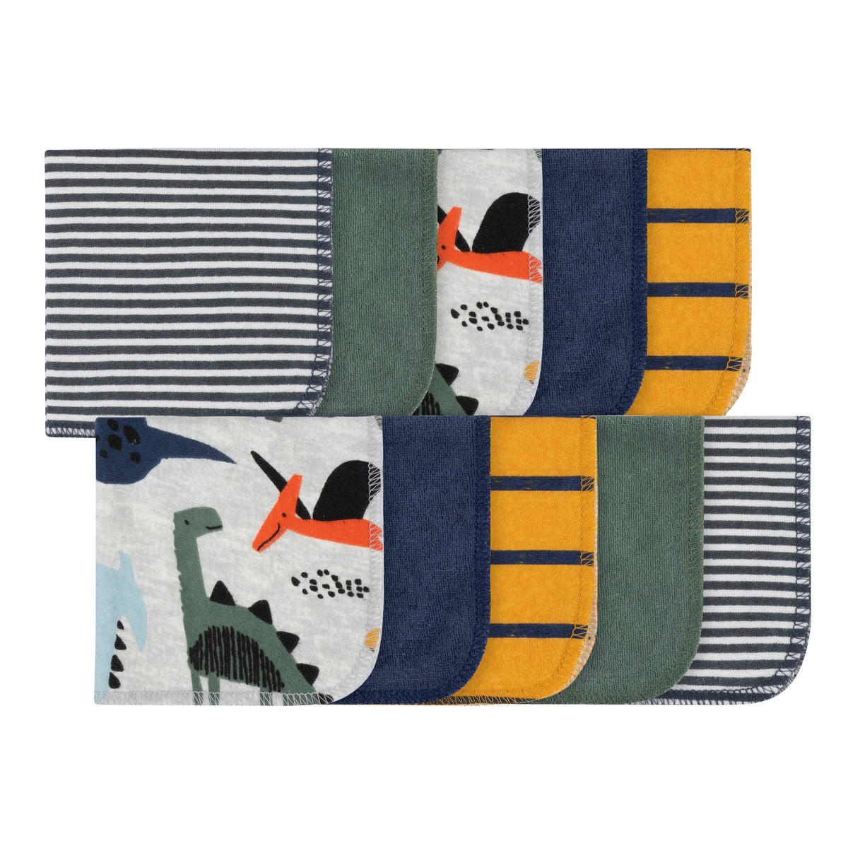 10-Pack Baby Boys Dino Washcloths
