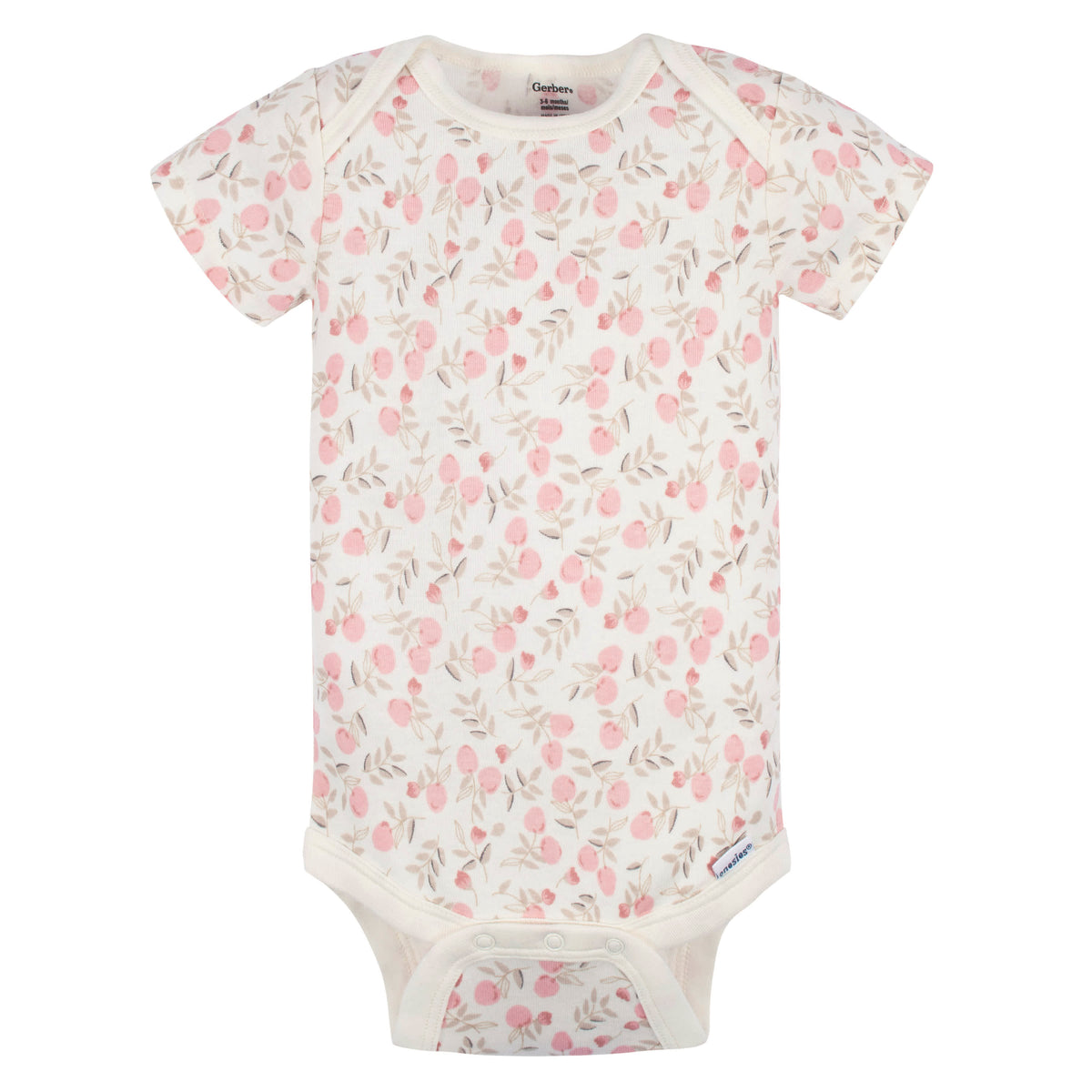 3-Pack Baby Girls Appley Sweet Short Sleeve Onesies Bodysuits, view 4