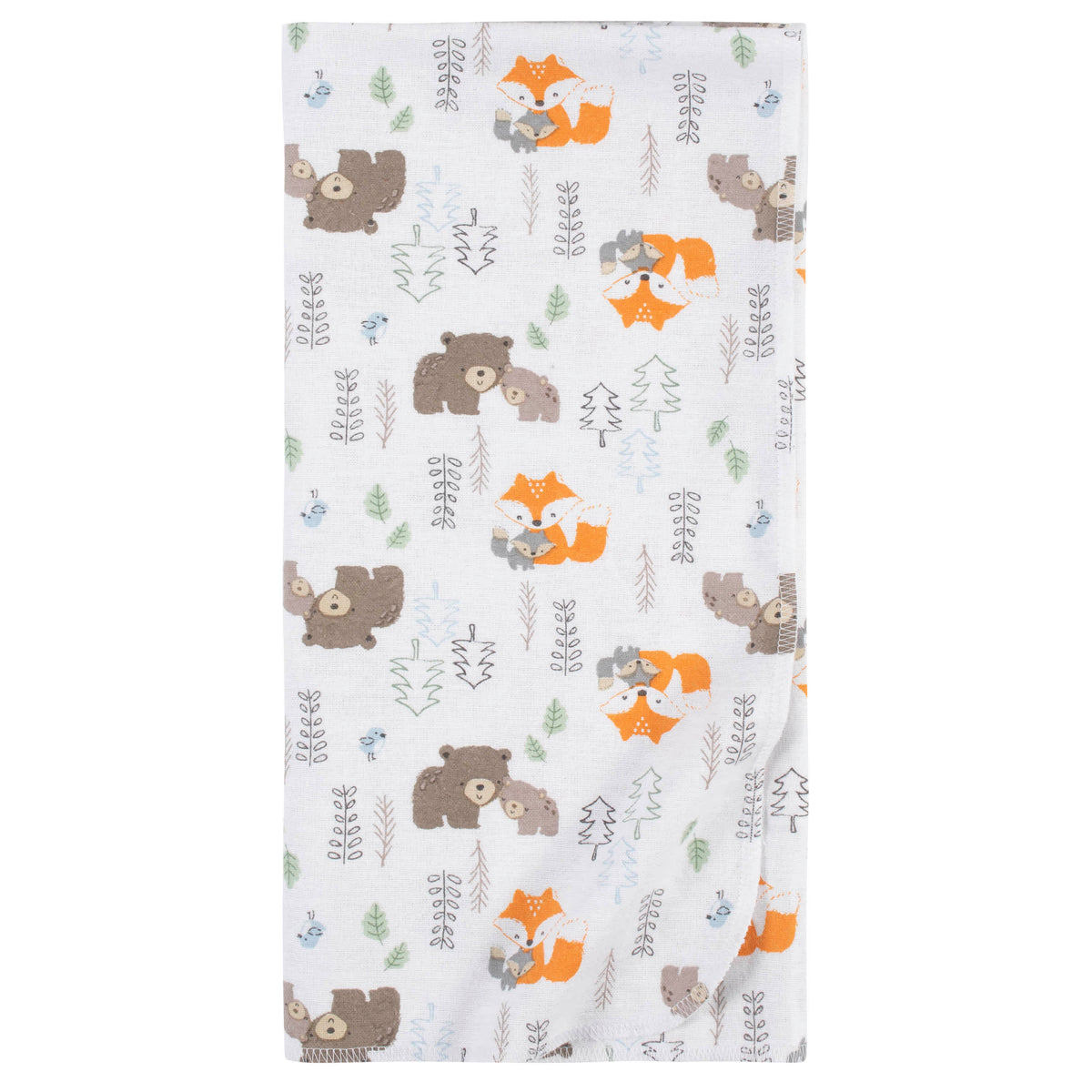 5-Pack Baby Boys Woodland Flannel Receiving Blankets, view 2