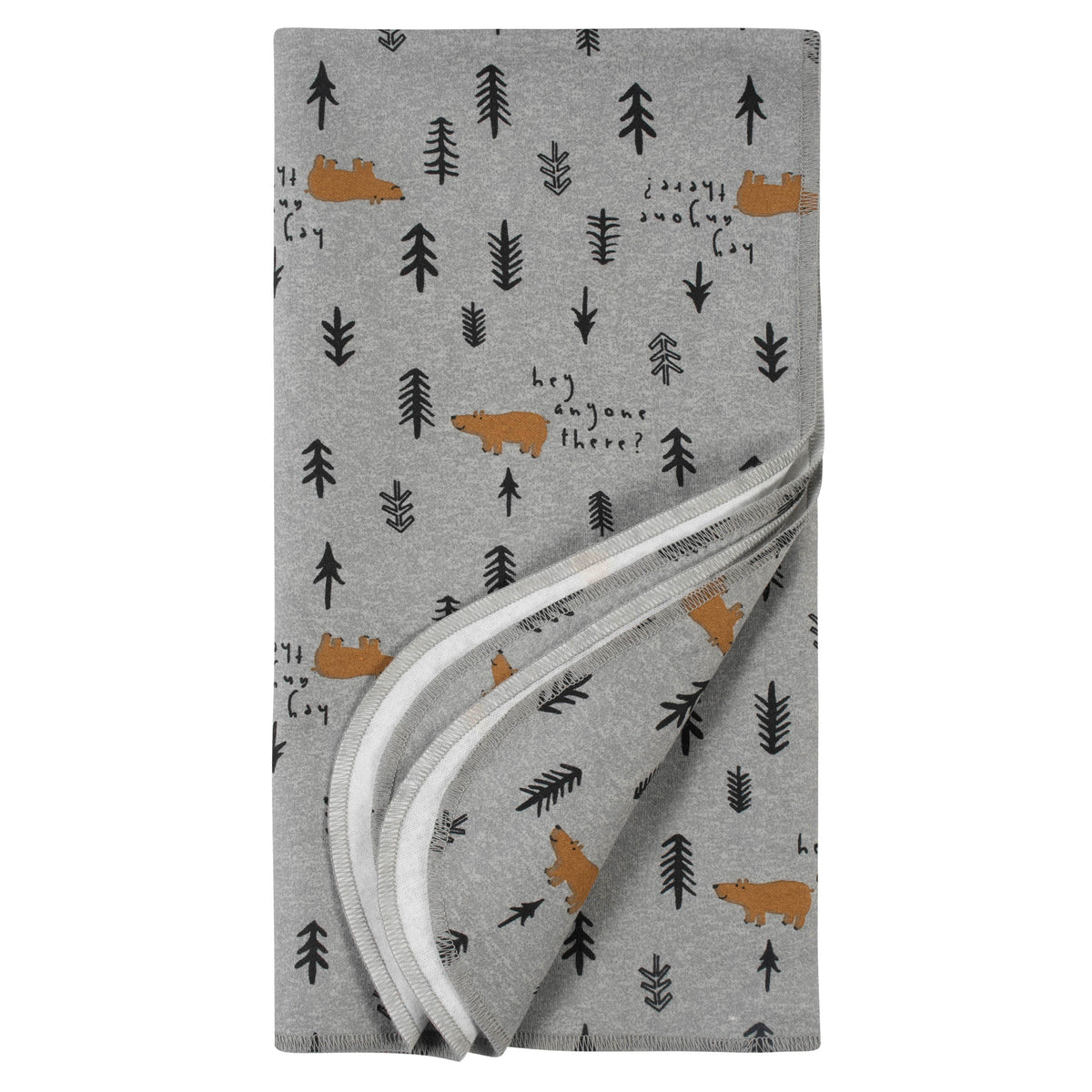 4-Pack Baby Boys Bear Flannel Receiving Blankets, view 2