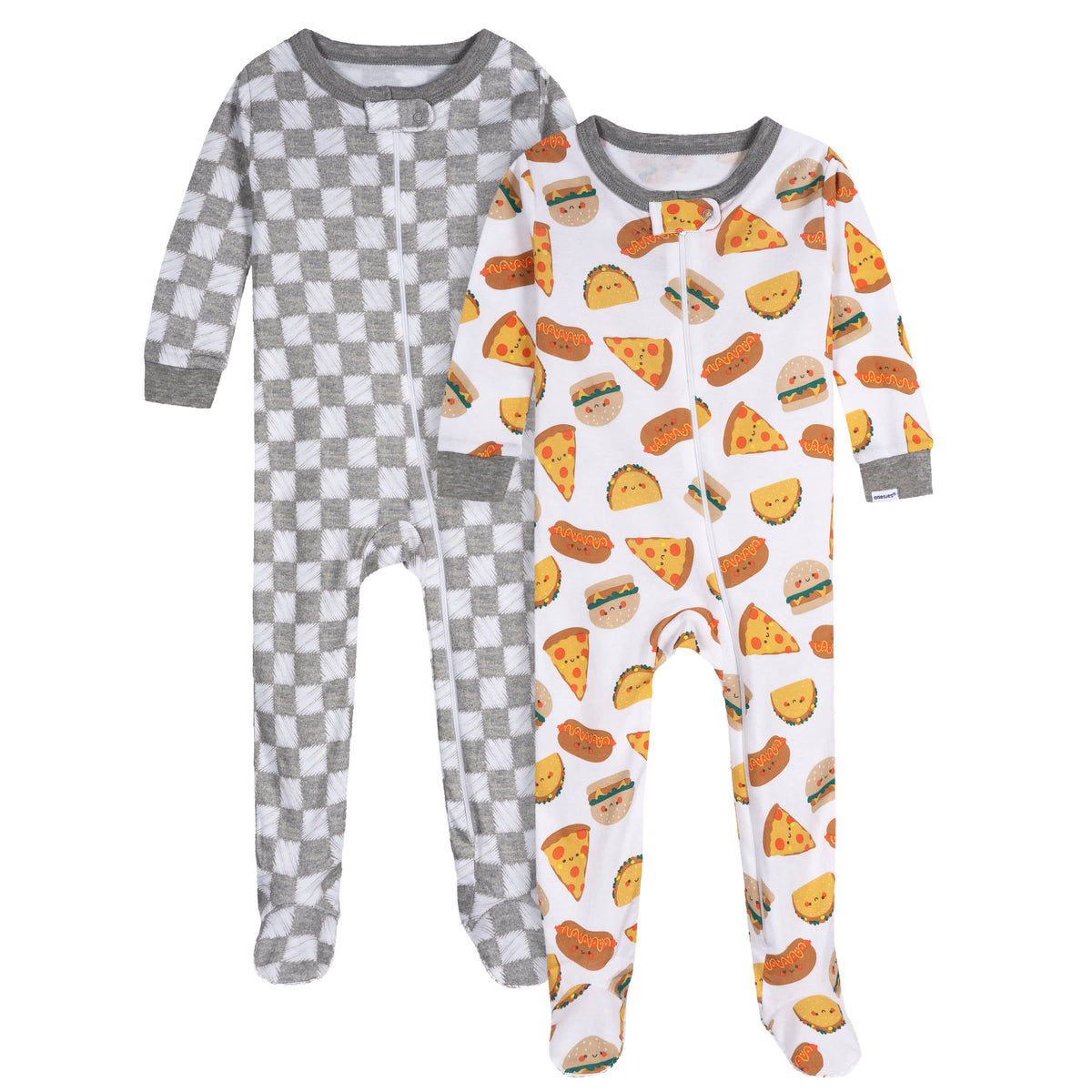 2-Pack Baby Boys Treats Footed Pajamas
