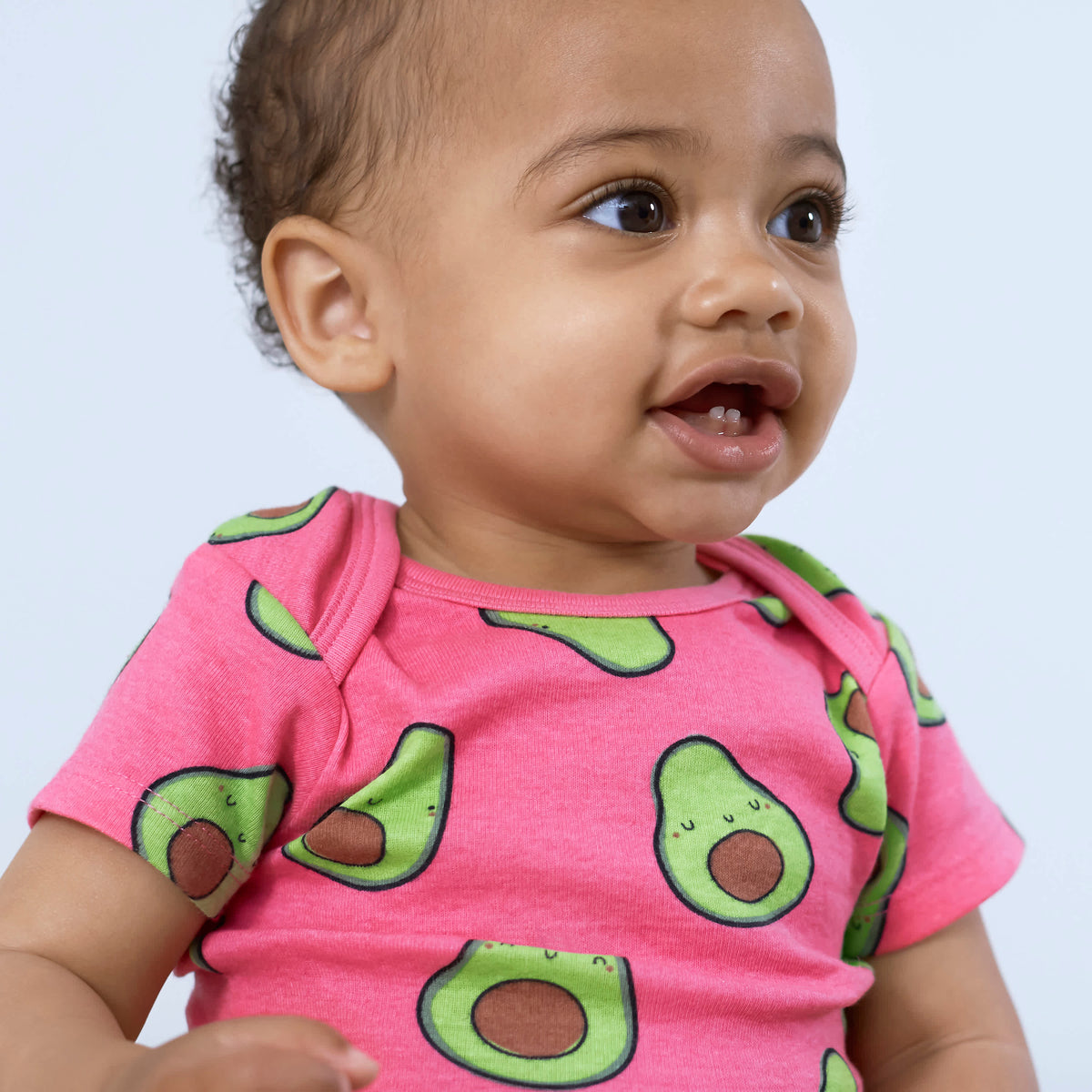 3-Pack Baby Pink Avocados Onesies Bodysuits, view 6
