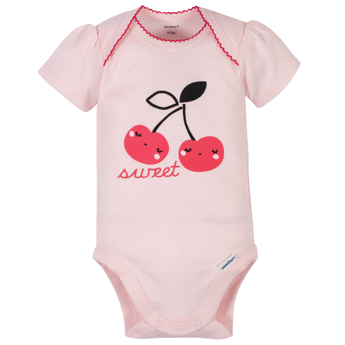 4-Piece Baby Girls Cherries Onesies Bodysuit, Skirted Panty, Shirt and Slim Pant Set, view 2