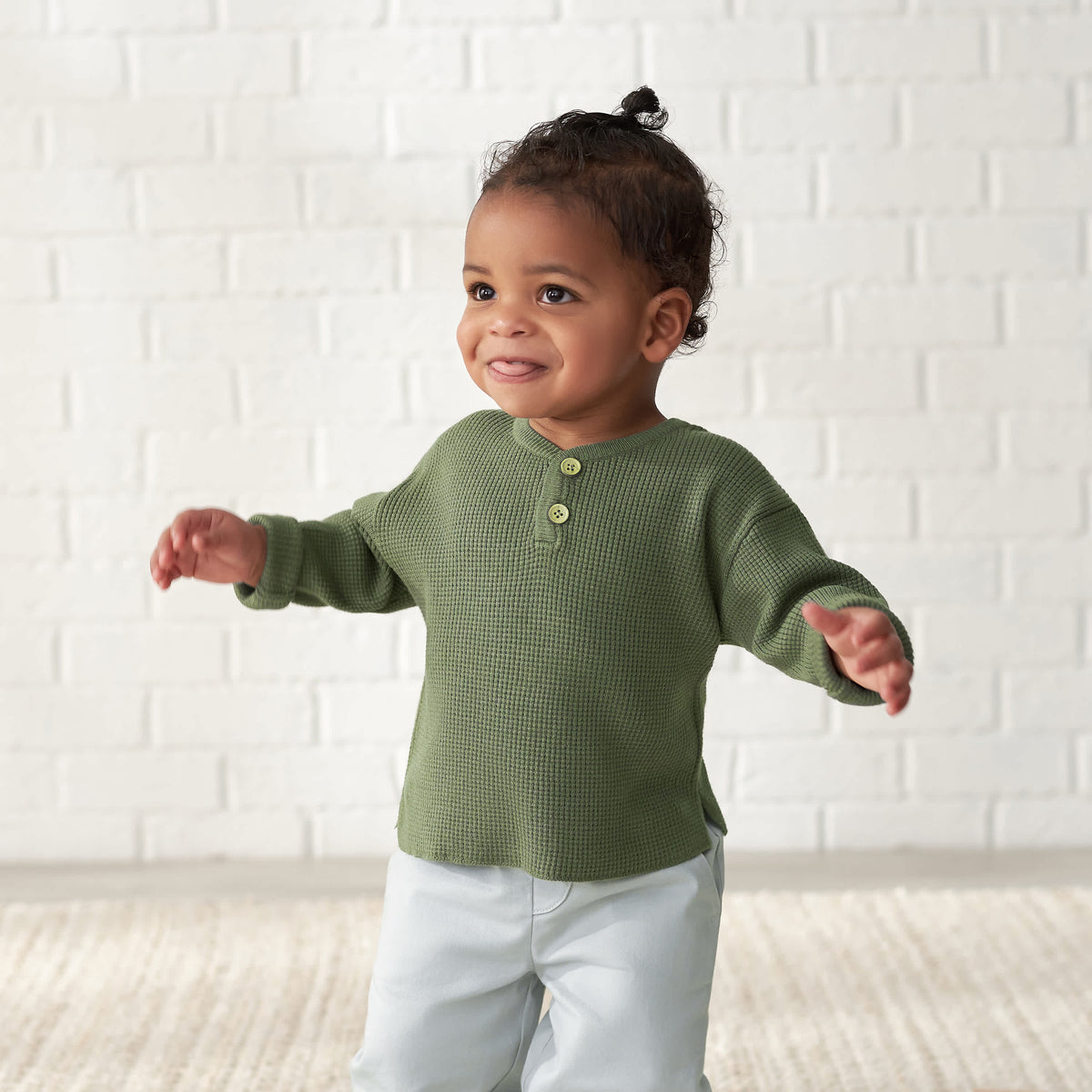 Infant & Toddler Boys Gray Canvas Pants, view 2
