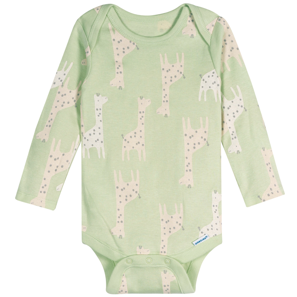 6-Pack Baby Neutral Giraffes Long Sleeve Onesies Bodysuits, view 6