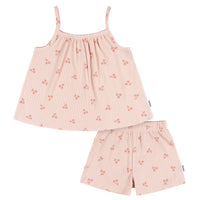 2-Piece Infant and Toddler Girls Cherries Tank Top & Shorts Set