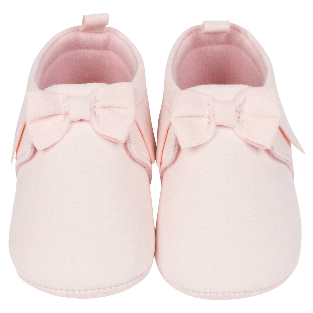Baby Girls Pink Fringe Faux Suede Shoes, view 3