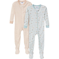 2-Pack Baby & Toddler Neutral Farm Snug-Fitting Footed Pajamas