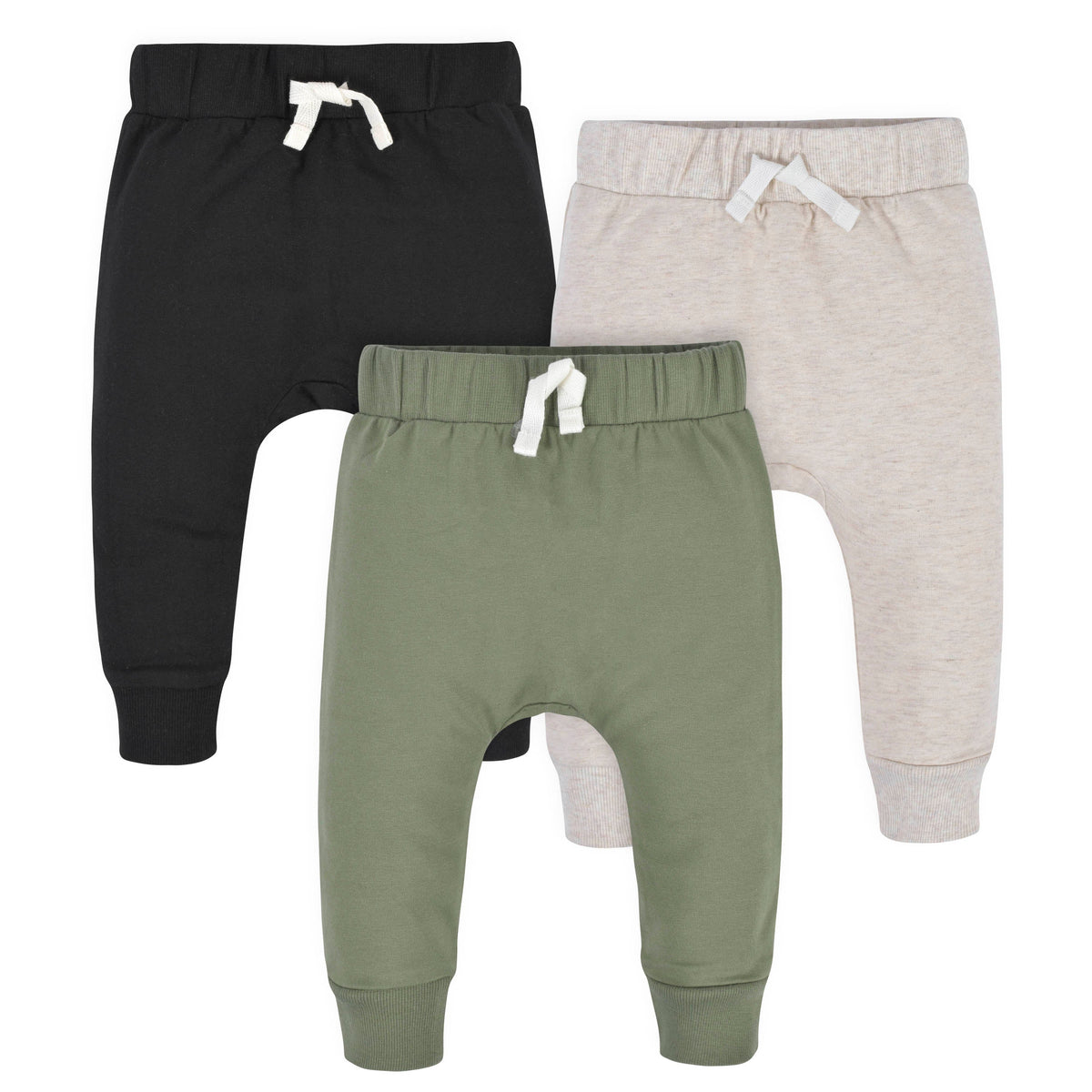 3-Pack Baby and Toddler Green & Black Premium Jogger