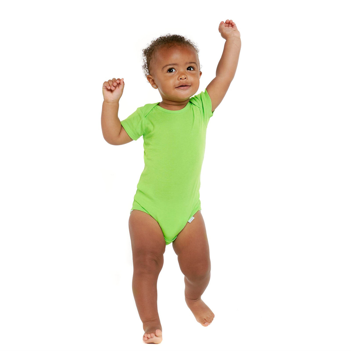 Short Sleeve Green Onesies Bodysuit, view 2