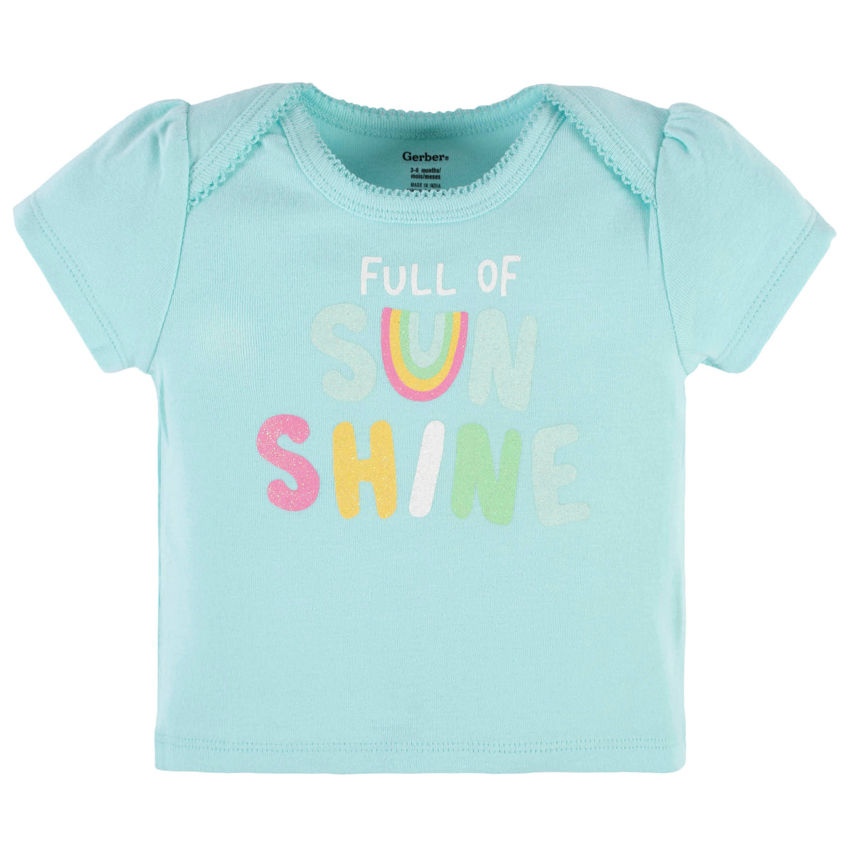 4-Piece Baby Girls Dots Of Rainbows Onesies Bodysuit, Tee, Skort & Pant Set, view 2