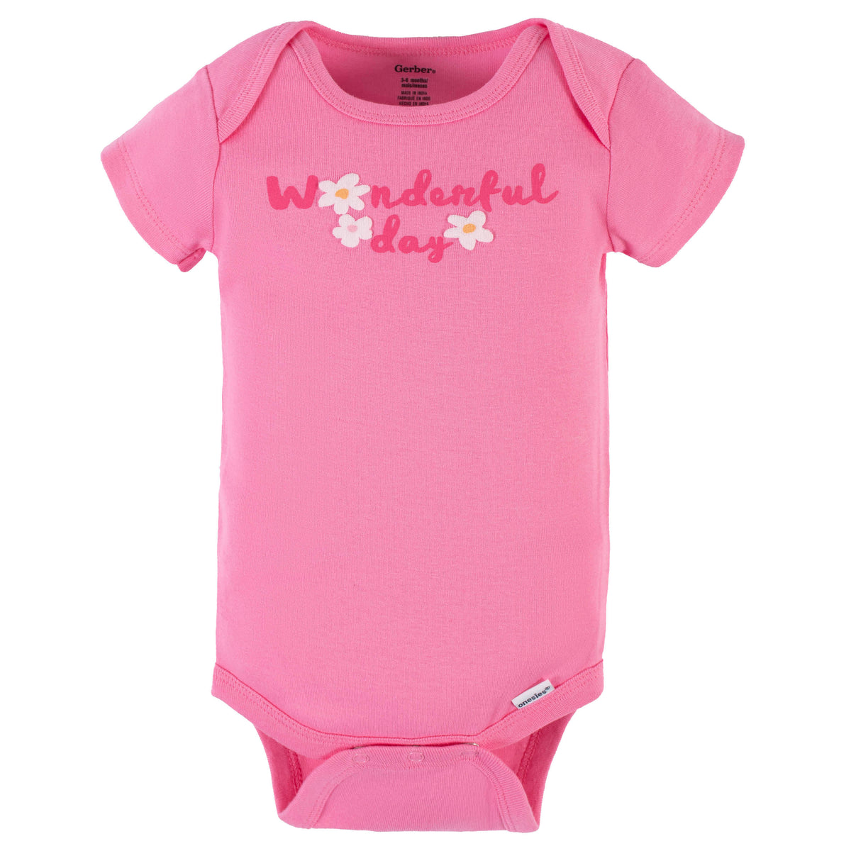 4-Pack Baby Girls Summer Blossom Short Sleeve Onesies Bodysuits, view 6