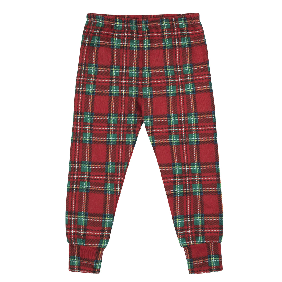 2-Piece Infant and Toddler Neutral Stewart Plaid Snug Fit Pajama Set, view 4