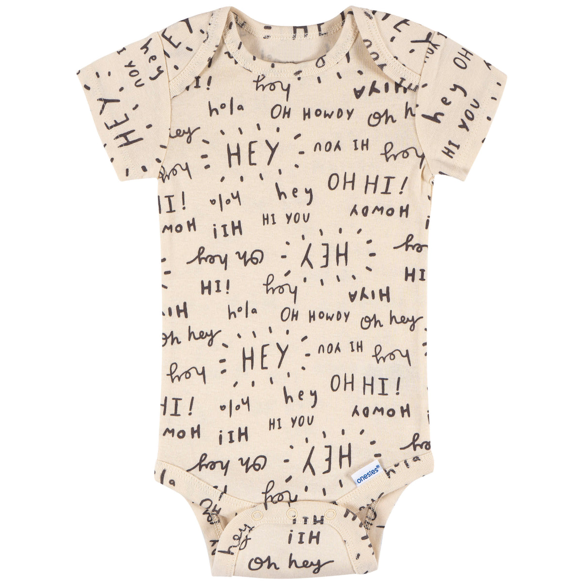 8-Pack Baby Neutral Hello Naptime Short Sleeve Onesies Bodysuits, view 7