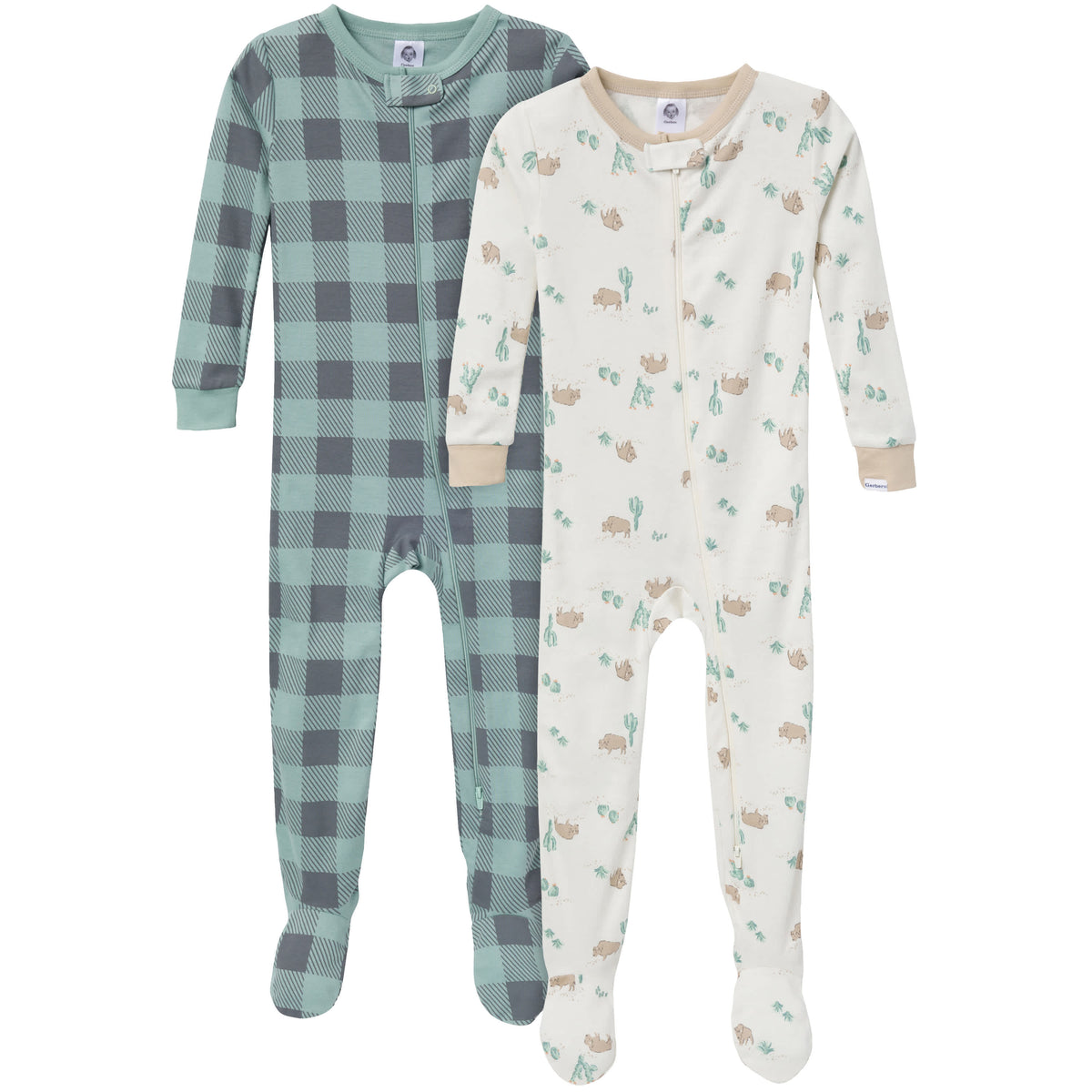 2-Pack Baby & Toddler Boys Desert Animals Snug-Fitting Footed Pajamas