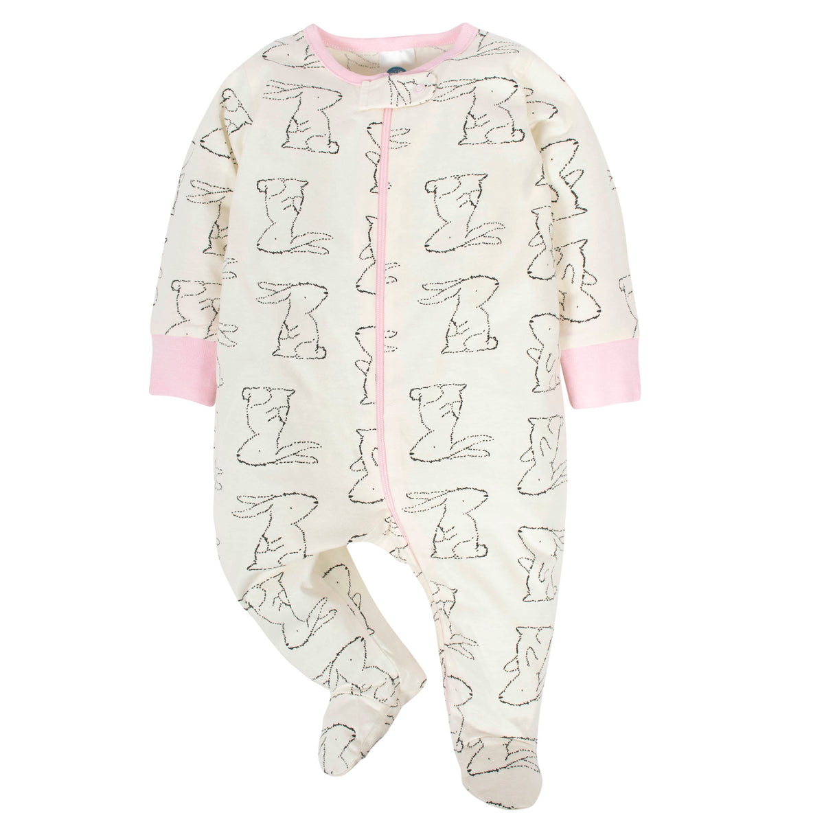 4-Pack Baby Girls Bunny Zip Front Sleep ‘n Plays, view 2