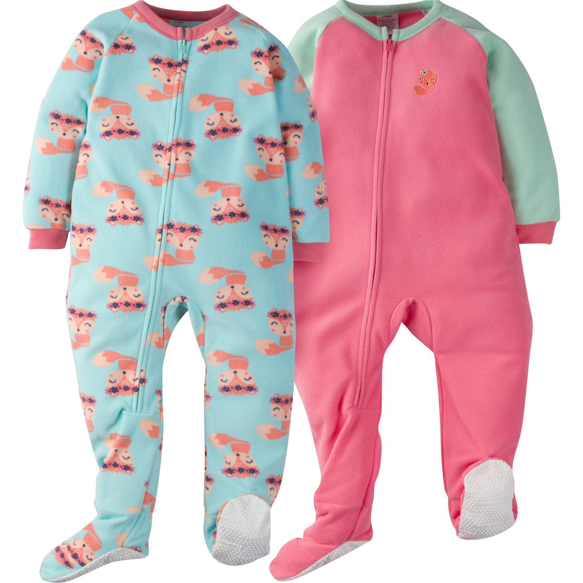 2-Pack Baby Girl Fox Blanket Sleepers