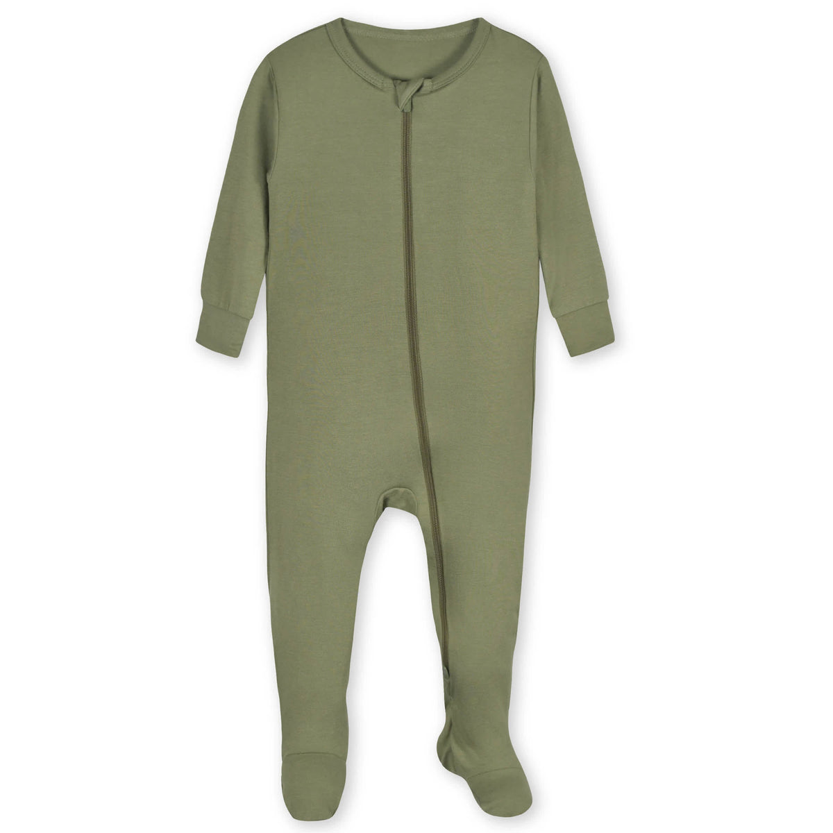 Baby & Toddler Moss Buttery Soft Viscose Made from Eucalyptus Snug Fit Footed Pajamas, view 2
