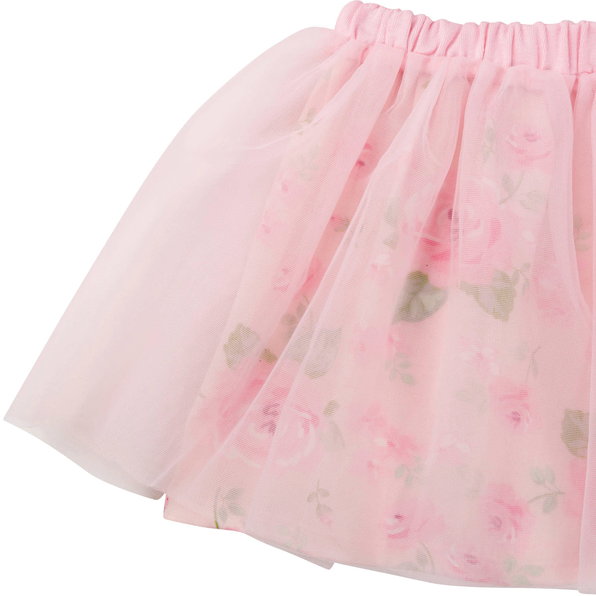 3-Piece Baby & Toddler Girls Roses French Terry Top, Tulle Tutu, & Legging Set, view 4