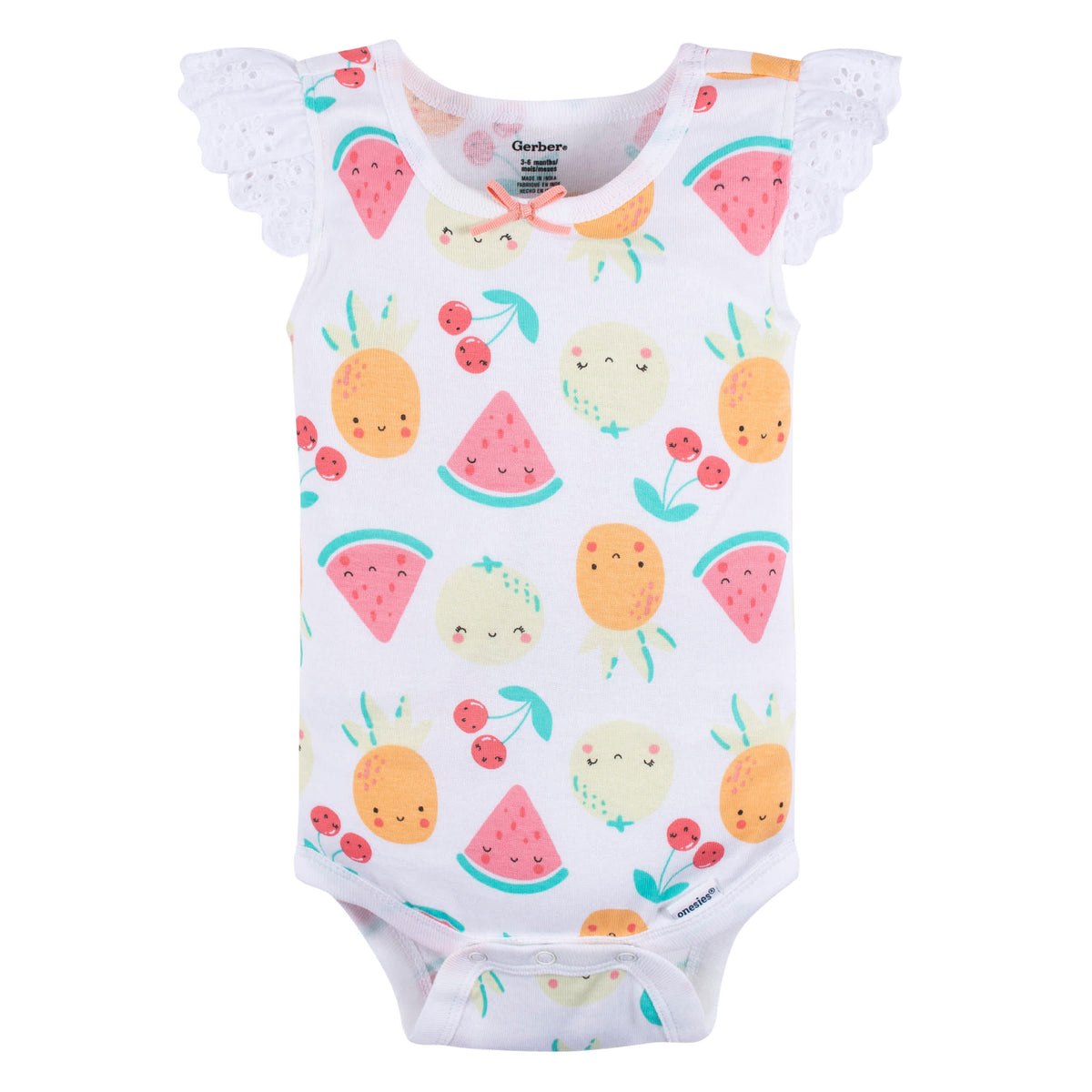 4-Pack Baby Girls Summer Sweets Sleeveless Onesies Bodysuits, view 6
