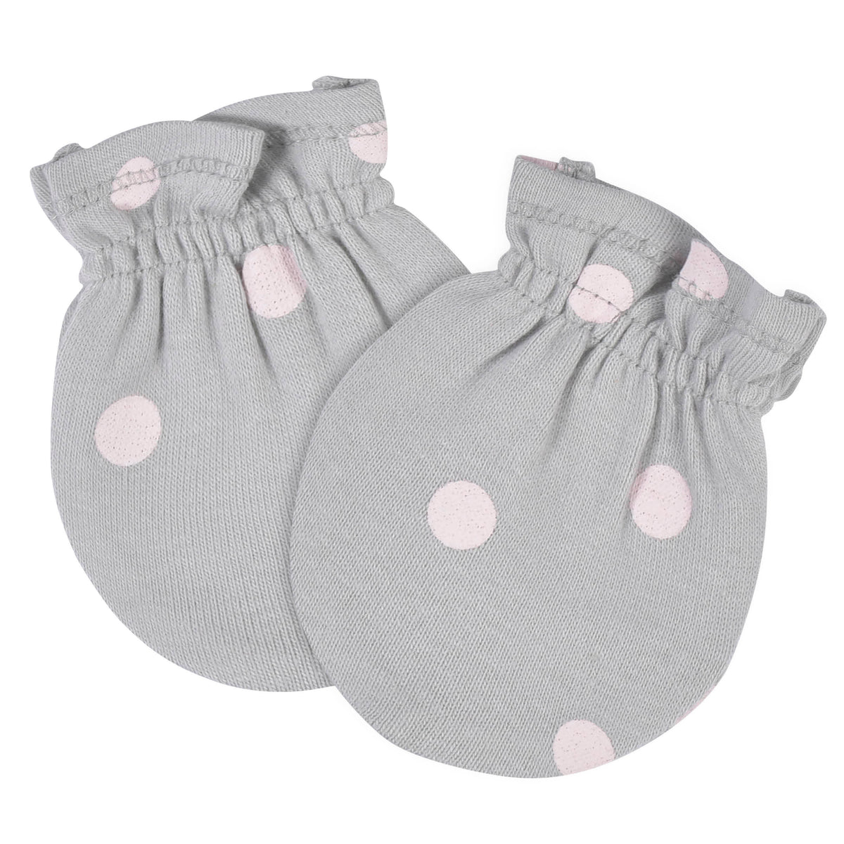 4-Piece Baby Girls Floral Caps & No Scratch Mittens Set, view 5