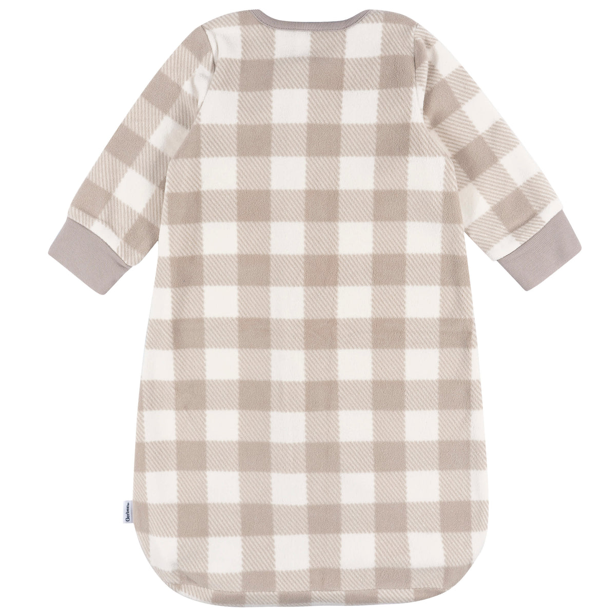 Baby Neutral Grey Plaid Wearable Blanket, view 2