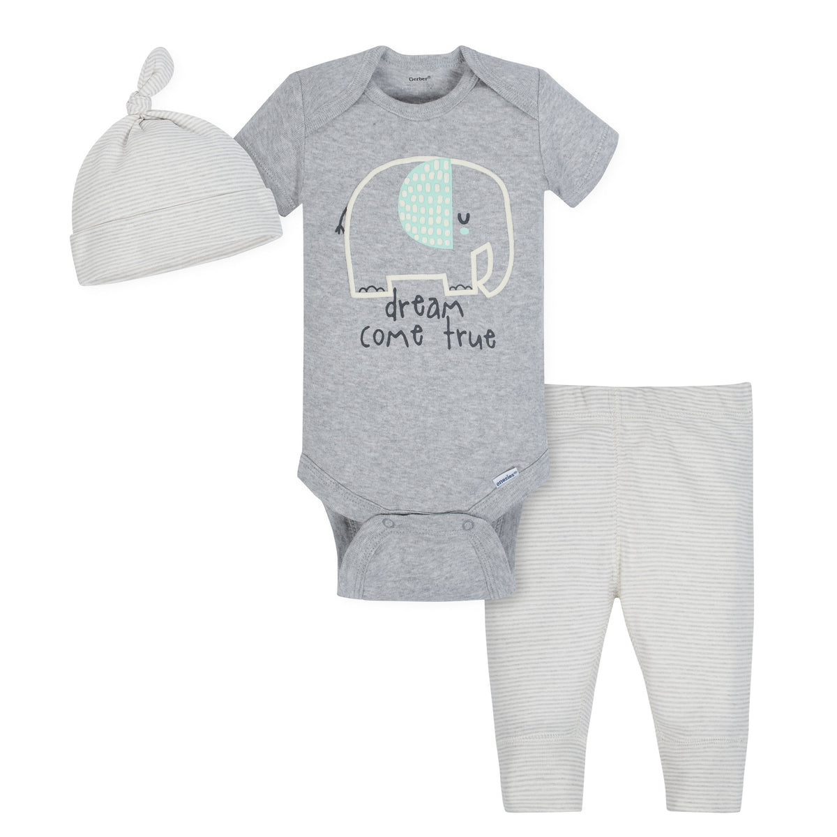 3-Piece Organic Baby Neutral Elephant Take Me Home Set