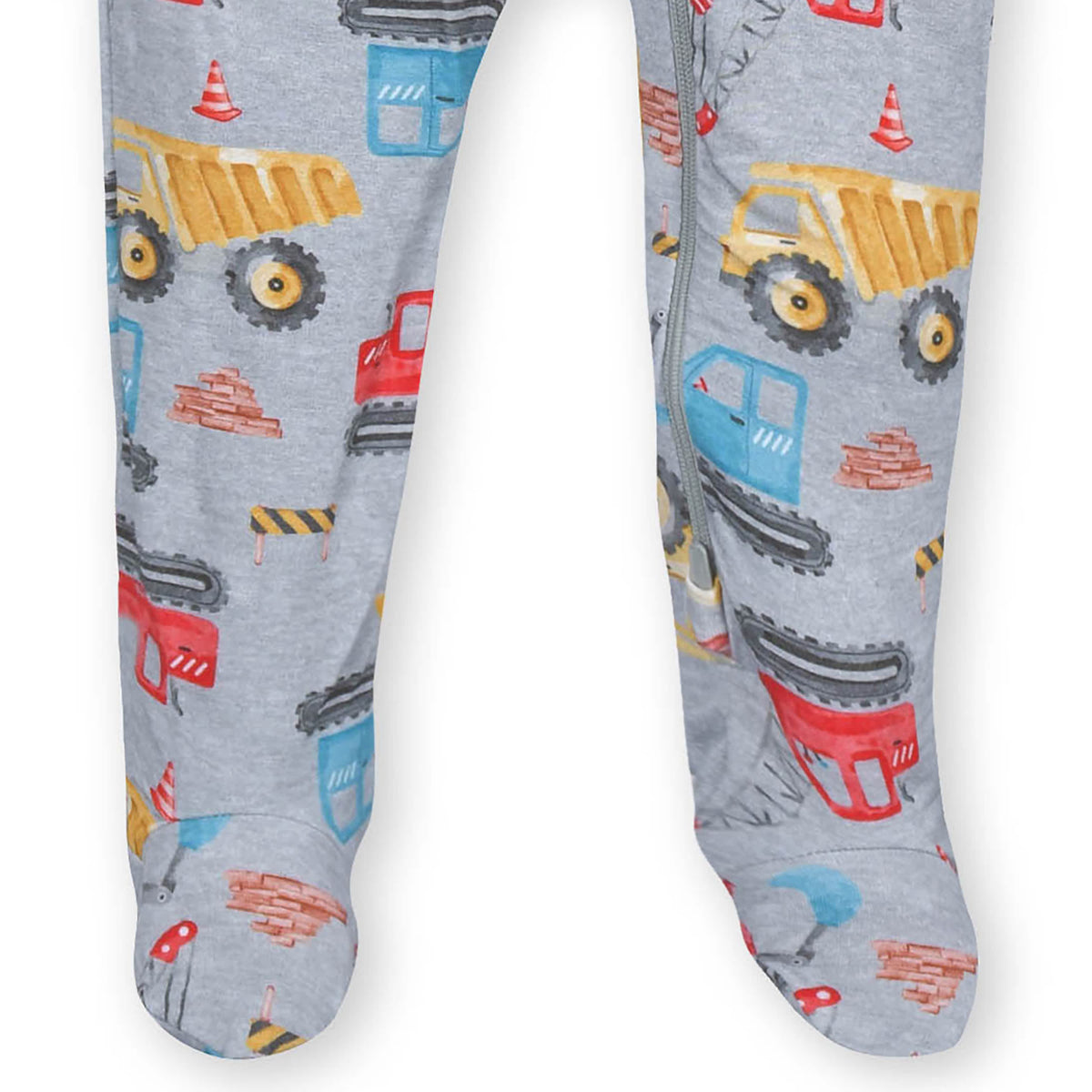 Baby & Toddler Boys Construction Trucks Buttery Soft Viscose Made from Eucalyptus Snug Fit Footed Pajamas, view 5
