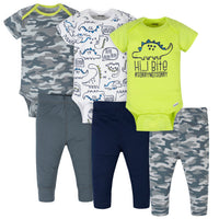 6-Piece Baby Boys Dino Onesies® Bodysuits & Pants Set