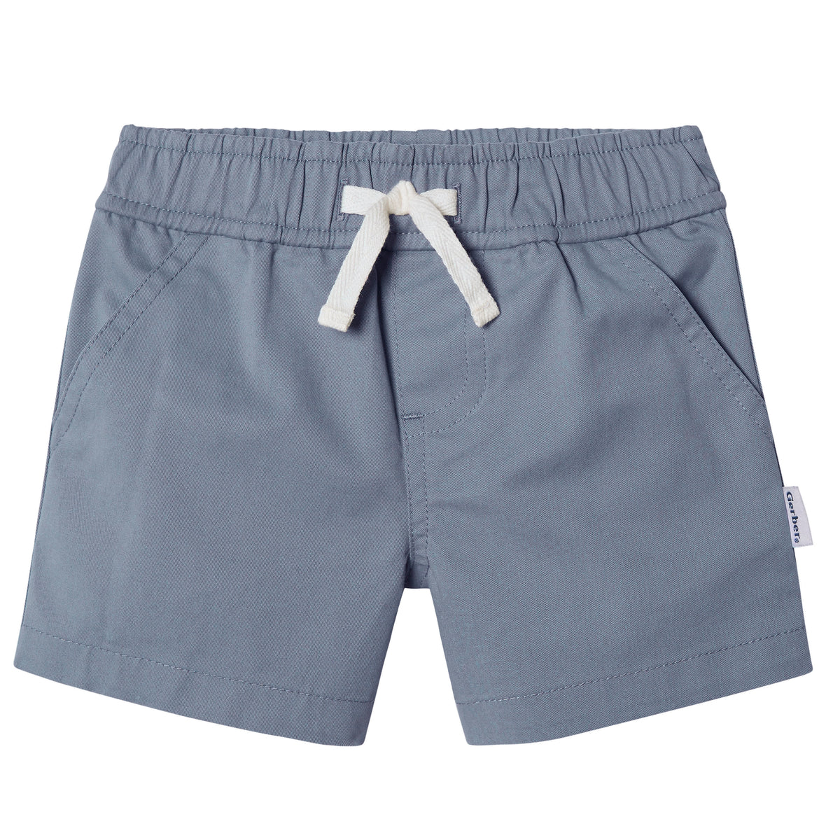 2-Pack Baby & Toddler Boys Grey and Blue Twill Shorts, view 2