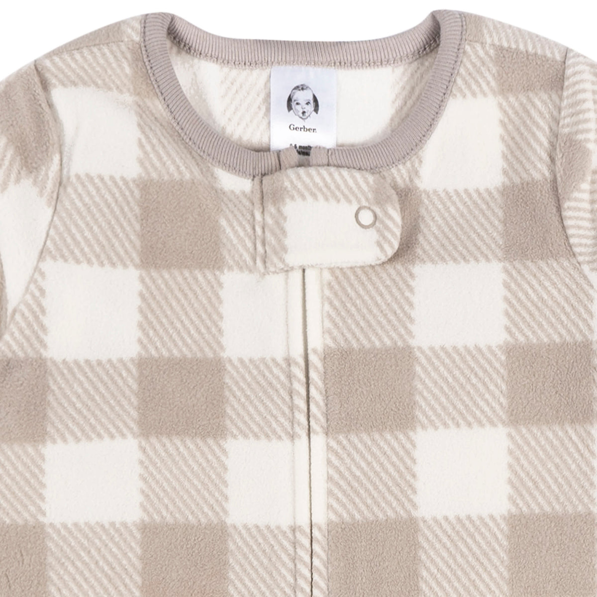 Baby Neutral Grey Plaid Wearable Blanket, view 3