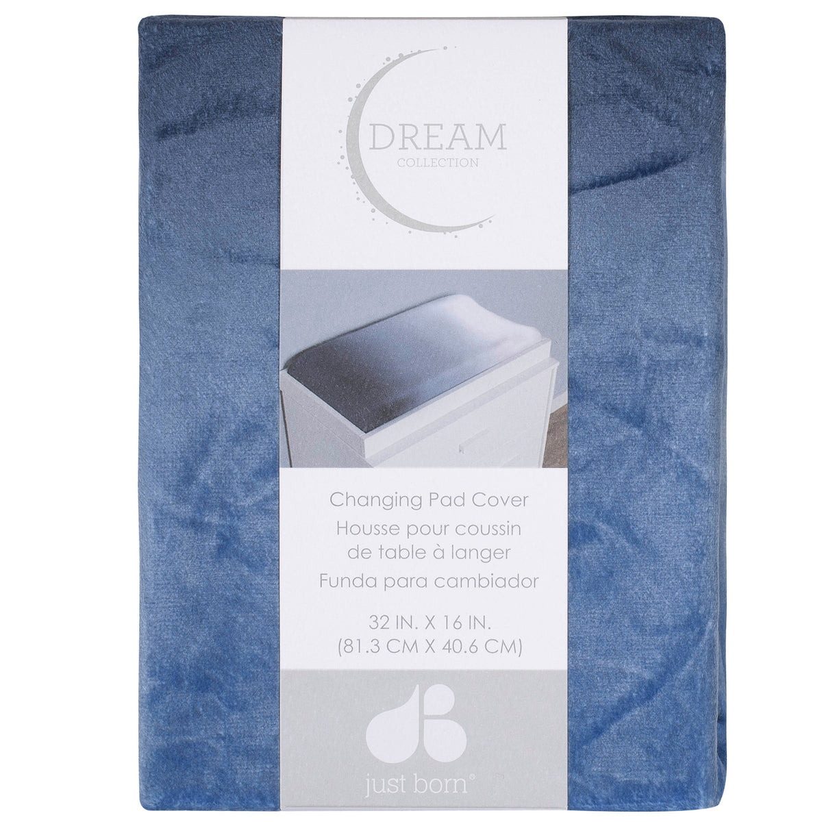 Boys Blue Ombre Changing Pad Cover, view 2