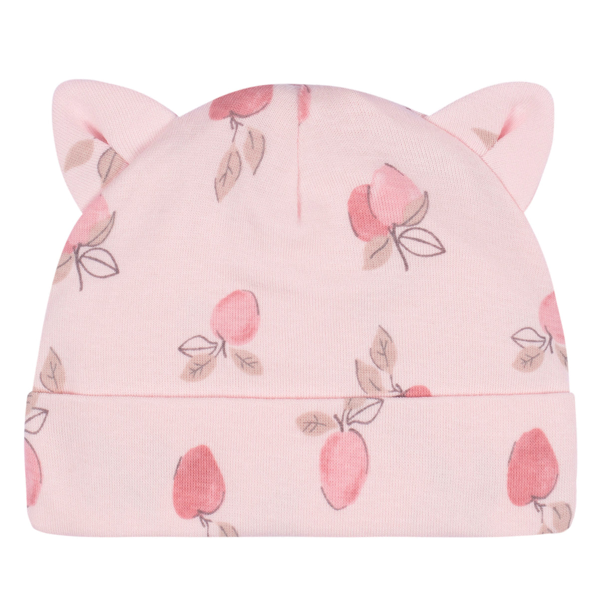 4-Piece Baby Girls Appley Sweet Cap & Mitten Set, view 2