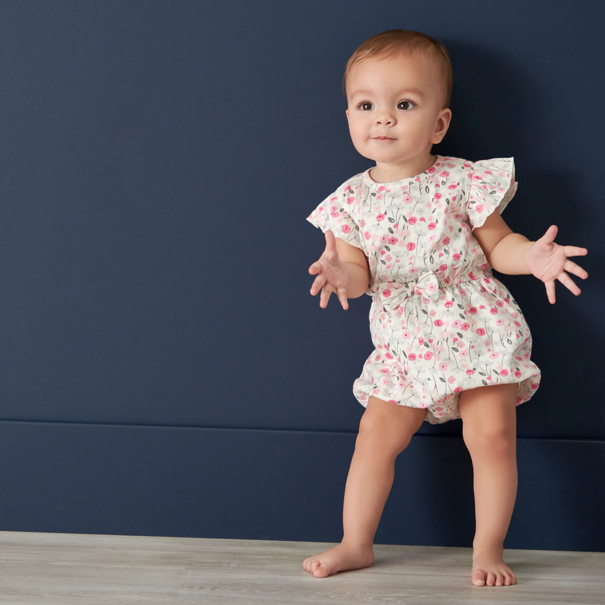 Baby Girls Floral Romper, view 2