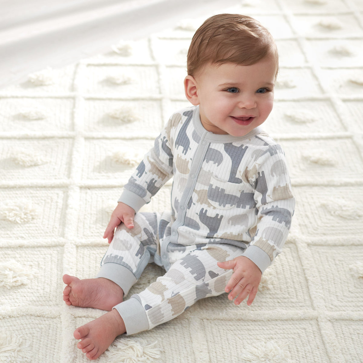 3-Pack Organic Baby Boys Jungle Coveralls, view 3