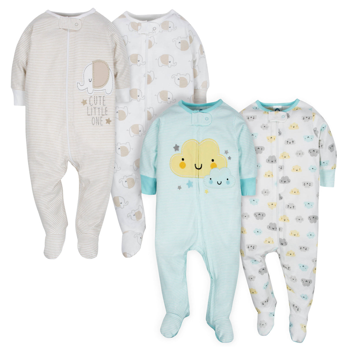 4-Pack Baby Neutral Clouds & Elephant Sleep 'n Plays