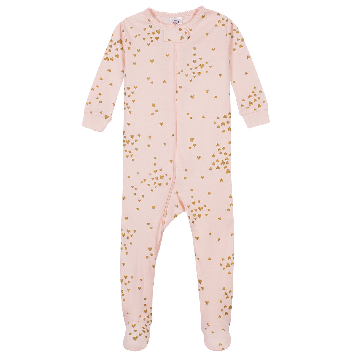 2-Pack Girls Love Snug Fit Footed Cotton Pajamas, view 2