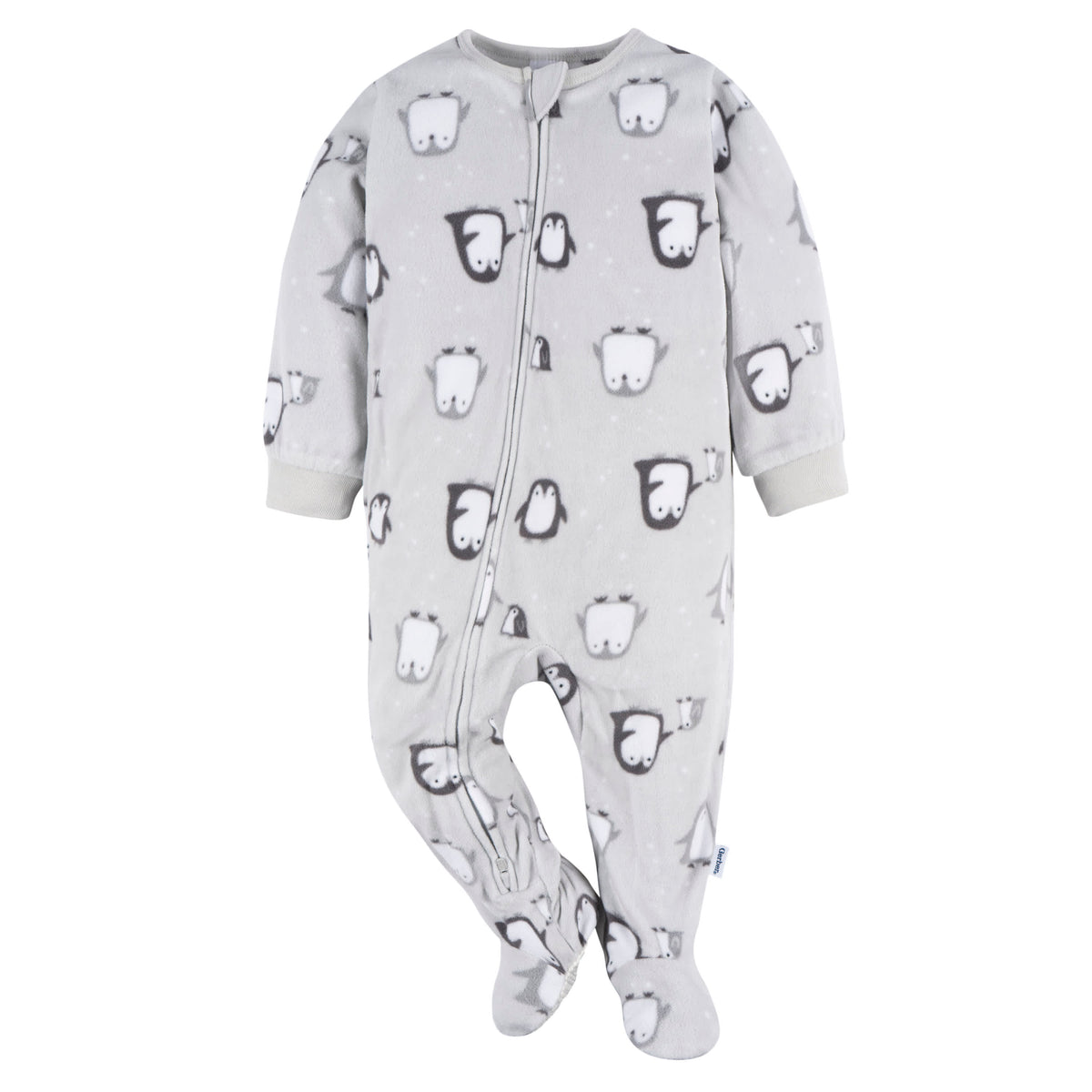 2-Pack Baby & Toddler Neutral Grey Snowmen Fleece Pajamas, view 2