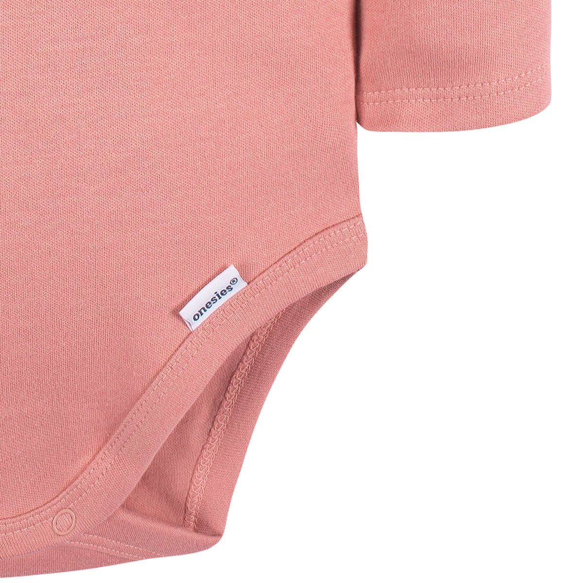 5-Pack Baby Neutral Mauve Pink Premium Long Sleeve Lap Shoulder Onesies Bodysuits, view 4