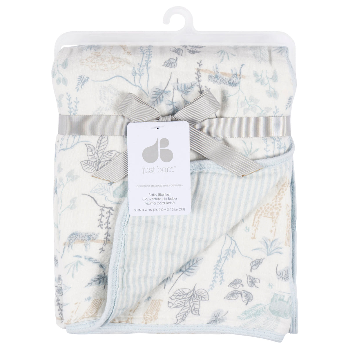 Baby Boys Muslin Blue Blanket, view 3