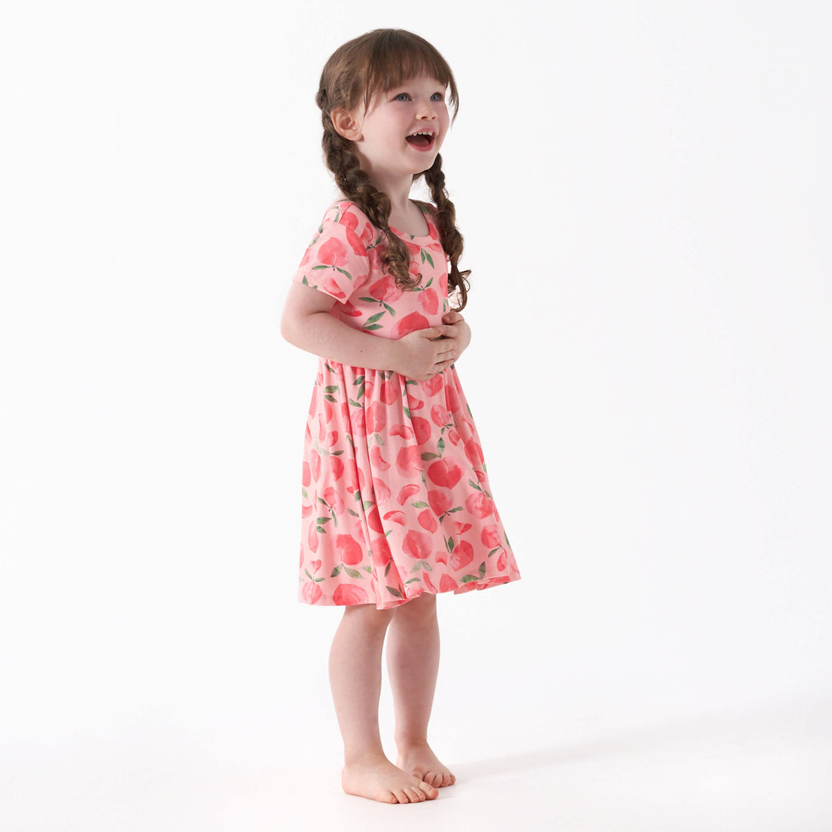 Infant & Toddler Girls Just Peachy Buttery Soft Viscose Made from Eucalyptus Twirl Dress, view 1