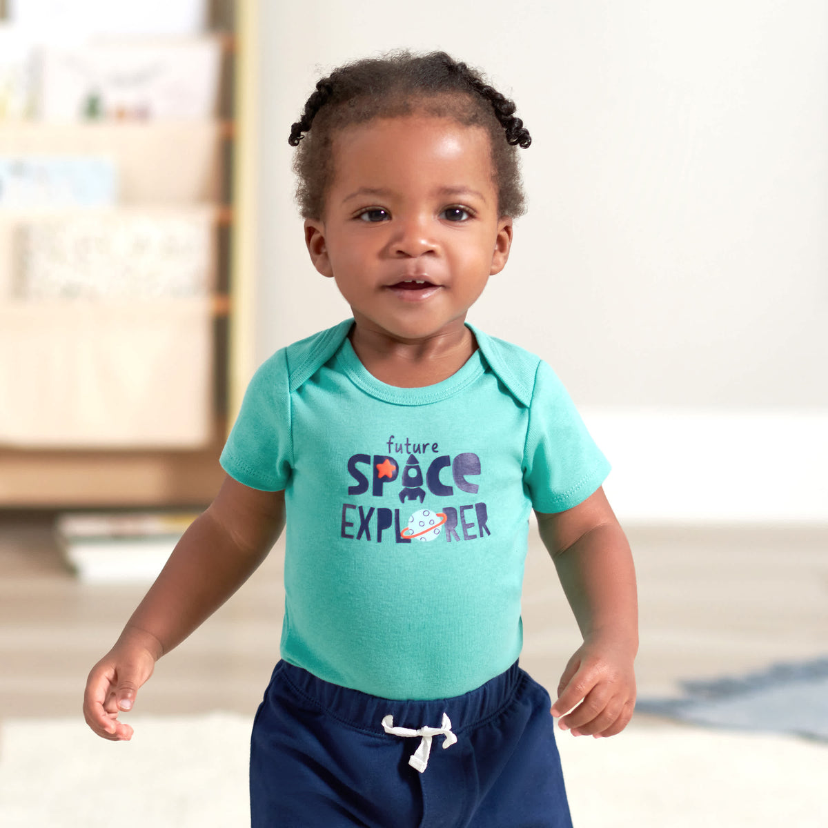 4-Piece Baby Boys Future Space Explorer Onesies Bodysuit, Tee, Shorts & Pant Set, view 2